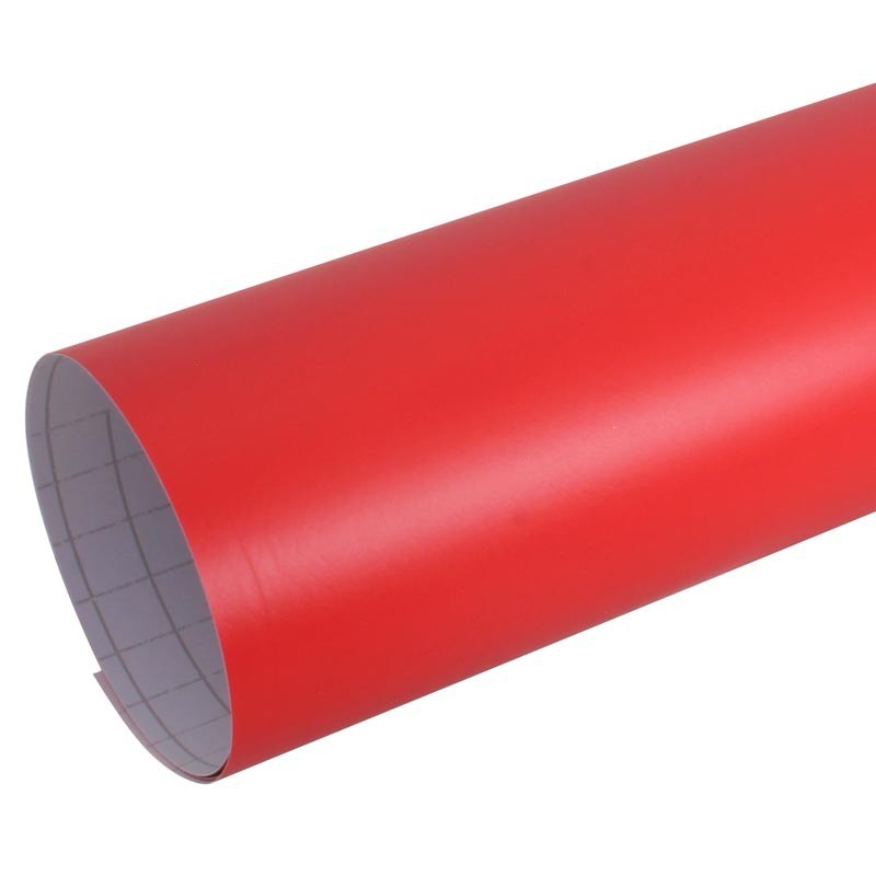 Film vinyle adhésif rouge mat pour covering